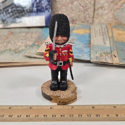 LOT 95: Travel Lot Including Vintage Maps, Brochures, Berlitz Interpreter, Postcards, Stamps, and More