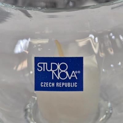 LOT 96: Two Sets of Dansk Candle Holders in Original Boxes, Dansk Northwoods Bowl in Original Box,Studio Nova Saratoga Hurricane Votive...