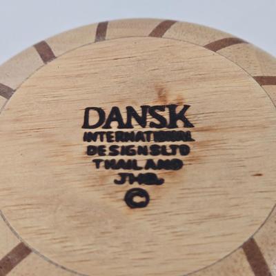 LOT 96: Two Sets of Dansk Candle Holders in Original Boxes, Dansk Northwoods Bowl in Original Box,Studio Nova Saratoga Hurricane Votive...