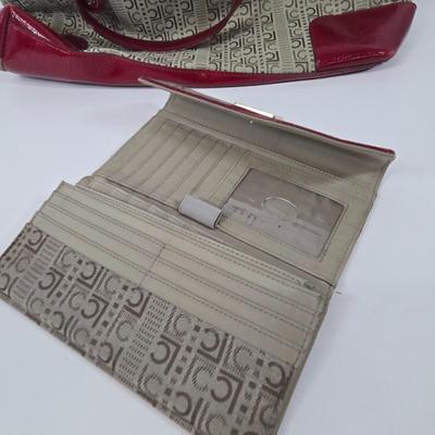 LOT 98: Liz Claiborne Logo Handbag with Matching Wallet, Calvin Klein Leather Wallet, Art Deco Women's Collection Address, Birthday,...