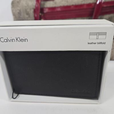 LOT 98: Liz Claiborne Logo Handbag with Matching Wallet, Calvin Klein Leather Wallet, Art Deco Women's Collection Address, Birthday,...