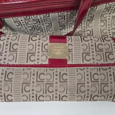 LOT 98: Liz Claiborne Logo Handbag with Matching Wallet, Calvin Klein Leather Wallet, Art Deco Women's Collection Address, Birthday,...