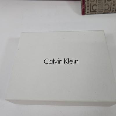 LOT 98: Liz Claiborne Logo Handbag with Matching Wallet, Calvin Klein Leather Wallet, Art Deco Women's Collection Address, Birthday,...