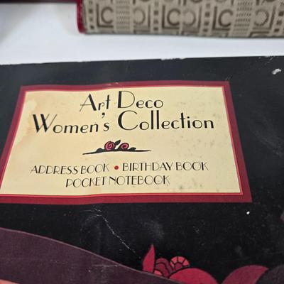 LOT 98: Liz Claiborne Logo Handbag with Matching Wallet, Calvin Klein Leather Wallet, Art Deco Women's Collection Address, Birthday,...