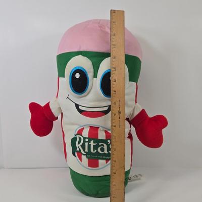 LOT 99: Rita's Mascot Plush Toy, Pillsbury Playthings Poppie Fresh Figure in Original Box, and 1984 Wendy’s Collectors Plate