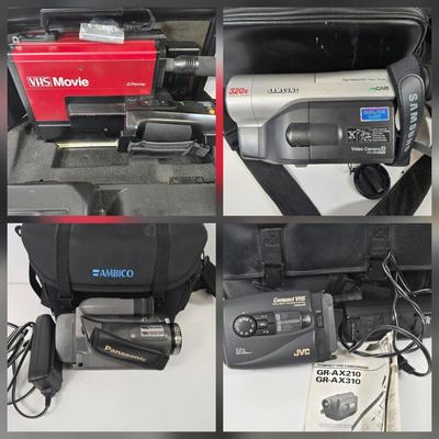 LOT 106: Four Vintage Camcorders with Cases