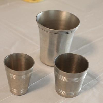 Sale Photo Thumbnail #2: Small vintage metal shot glasses