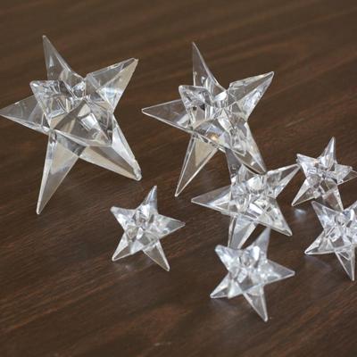 Sale Photo Thumbnail #42: Glass star candle holders in various sizes