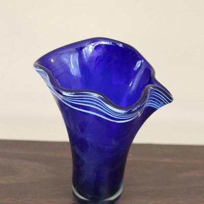 Sale Photo Thumbnail #76: blue glass vase