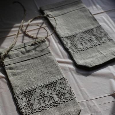 Sale Photo Thumbnail #104: Linen Bags- Vintage details