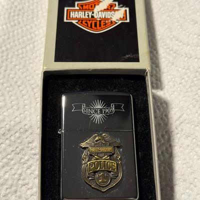 Very Scarce c1993 Harley Davidson POLICE-1 Since 1909 ZIPPO LIGHTER Motorcycles Lighter NIB as Pictured.