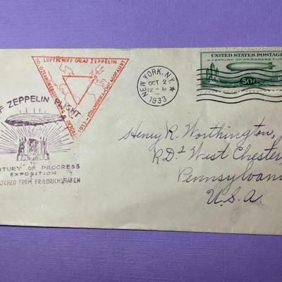 US C18 (1933) 50c "Baby Zep" Graf Zeppelin Century of Progress Cover Scarce.