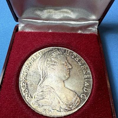 AUSTRIA 1780 (RESTRIKE) MARIA TERESA THALER LARGE SILVER CROWN/COIN AS PICTURED.