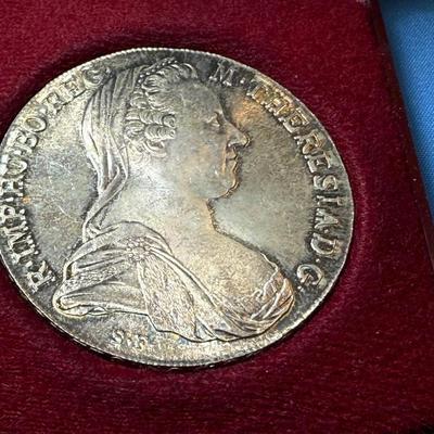 AUSTRIA 1780 (RESTRIKE) MARIA TERESA THALER LARGE SILVER CROWN/COIN AS PICTURED.