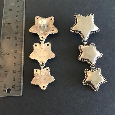 Vintage Silver Tone star charm earrings