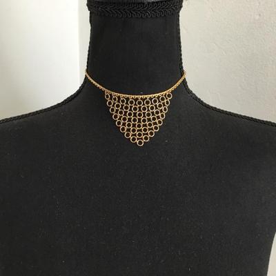 Beautiful, vintage, gold toned collar statement necklace