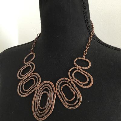 Copper or bronze tone, statement, fashion, necklace