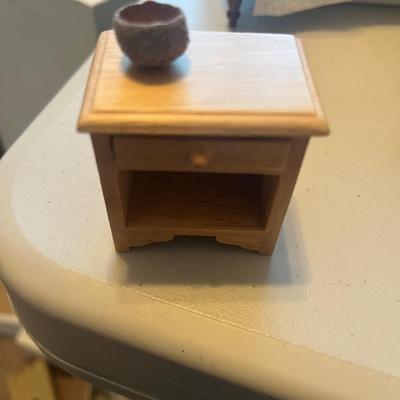 Doll night stand with bowl