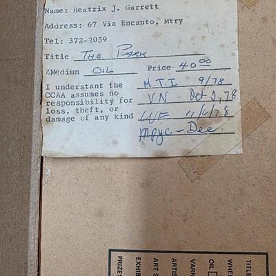 Original 1978 Oil Painting – “The Park” Landscape – Central Coast Art Association Exhibition Piece – Ornate Gold Frame