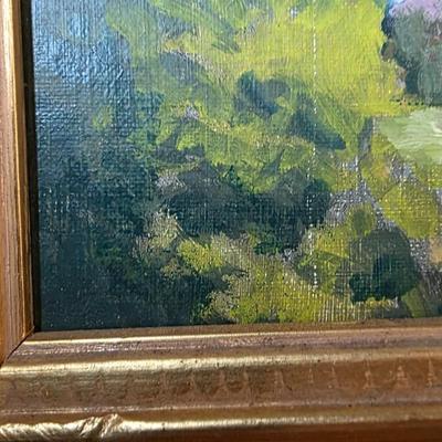 Original 1978 Oil Painting – “The Park” Landscape – Central Coast Art Association Exhibition Piece – Ornate Gold Frame