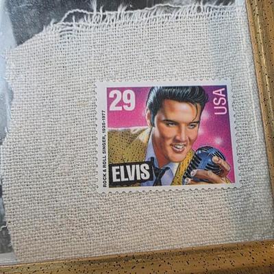 Framed Elvis Presley Vintage Western Film Publicity Still with 29¢ Legends of American Music Stamp