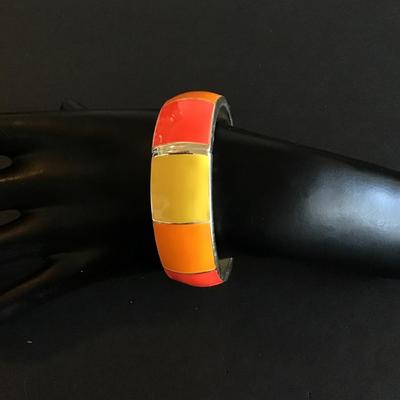 Sale Photo Thumbnail #227: Beautiful Multi Colored enamel fashion bracelet Please see attached photos