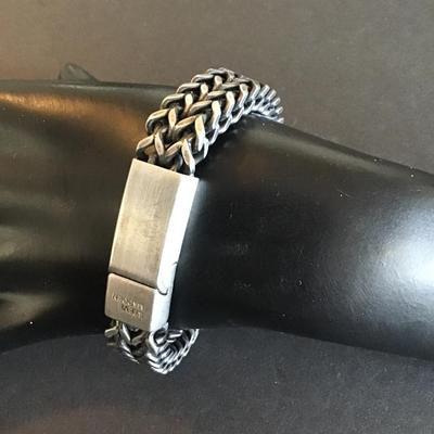 Sale Photo Thumbnail #234: Steve Madden men’s stainless steel chevron link Bracelet with box clasp Please see attached photos