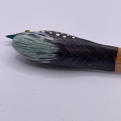 Hand painted wood bird envelope opener