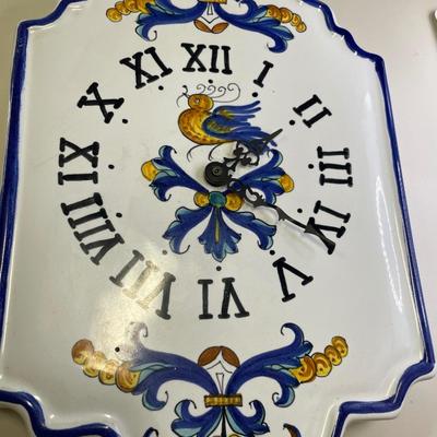 Williams and Sonoma Deruta Ceramic Firenze Italy clock