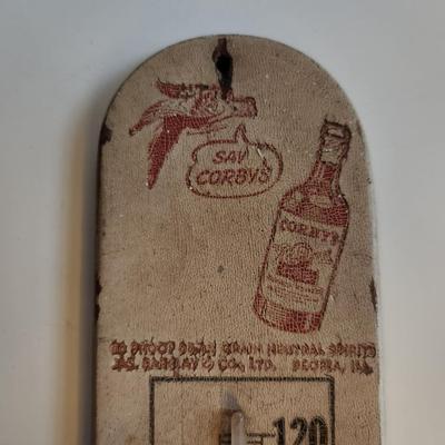 Sale Photo Thumbnail #210: This lot is for a Kunz's Corby's Whiskey Thermometer,  Corby's is a Canadian made whiskey still in production in Ontario.  Kunz's was a local distributor for the brand.  Mr. Kunz was the father of the folks who eventually opened the now defunct but famous
