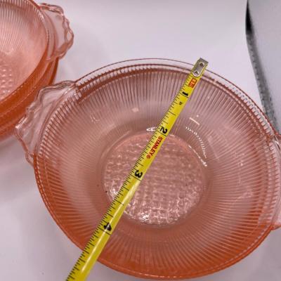 6 Jeannette Glass Homespun pink depression glass individual berry bowl