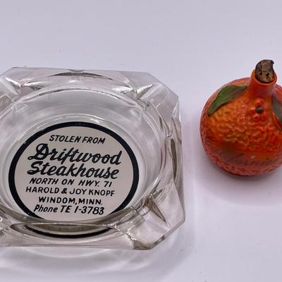 Driftwood ashtray and California Orange