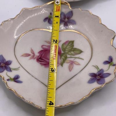 Lefton card theme trinket plates