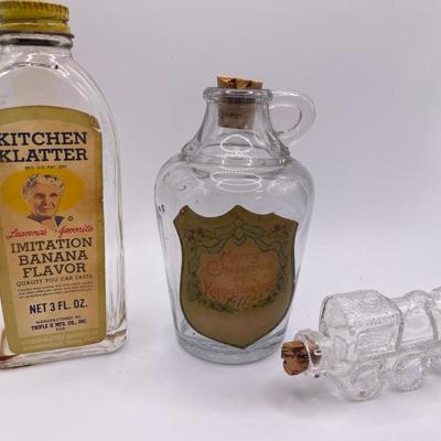 3 vintage kitchen bottles