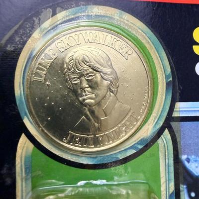 Rare 1984 MOC Kenner Star Wars Power of the Force Luke Skywalker - Sealed with Coin!