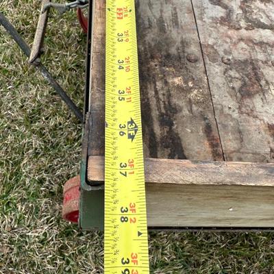 Antique Wooden Farm Wagon w/ Cast Iron Wheels – Primitive Garden Cart