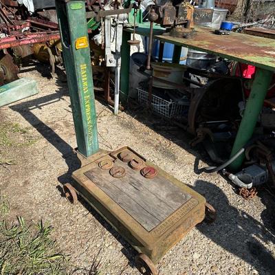 Antique Fairbanks Standard Platform Scale on Wheels – Wood Column & Cast Iron Base