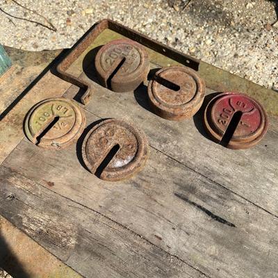 Antique Fairbanks Standard Platform Scale on Wheels – Wood Column & Cast Iron Base