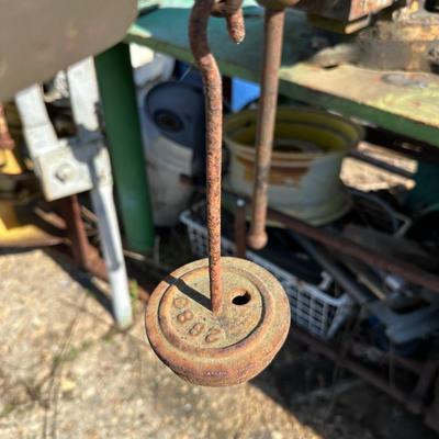 Antique Fairbanks Standard Platform Scale on Wheels – Wood Column & Cast Iron Base