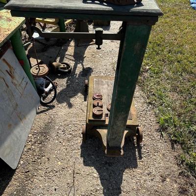 Antique Fairbanks Standard Platform Scale on Wheels – Wood Column & Cast Iron Base