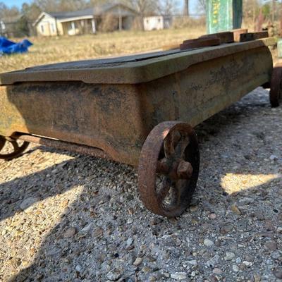 Antique Fairbanks Standard Platform Scale on Wheels – Wood Column & Cast Iron Base