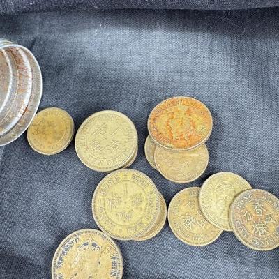 Confederate bill reprints and foriegn currency coins and bills