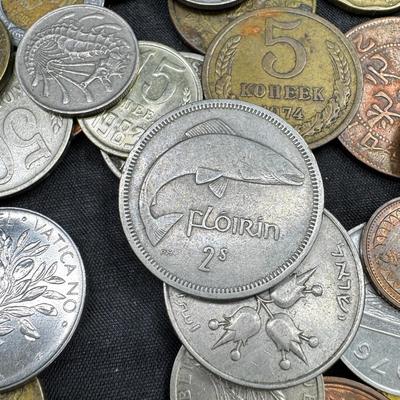 Confederate bill reprints and foriegn currency coins and bills