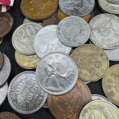 Confederate bill reprints and foriegn currency coins and bills