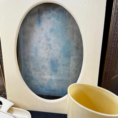 Antique collectibles Victorian Vanity set, Suede Ink Blotter