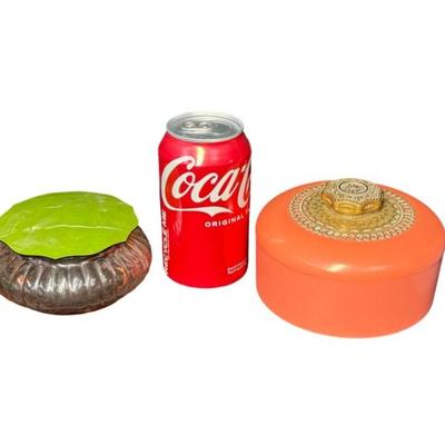 Sale Photo Thumbnail #428: Total of four pieces. Assorted materials. Measurement of largest: 5.5” Diameter. [BK]