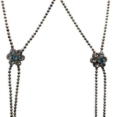 Sale Photo Thumbnail #434: [9.00g] This is a pair of bolo style necklaces. The chains are ball/bead style. Measurement: 17”L (each). [BK]