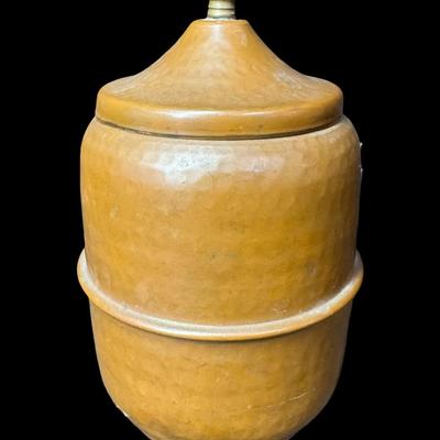 Sale Photo Thumbnail #506: This tea caddy is constructed of hand hammered copper, and has a beautiful patina. There are no dents. Measurement: 7”H x 4.25”W. Pre-auction estimate: $25-$50. [BK]