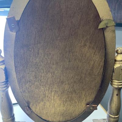 Vintage wooden oval cheval style decor