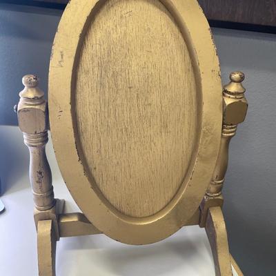 Vintage wooden oval cheval style decor